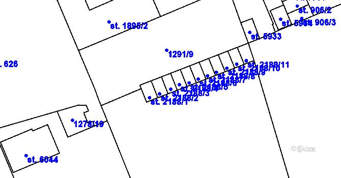 Parcela st. 2188/3 v KÚ Šumperk, Katastrální mapa