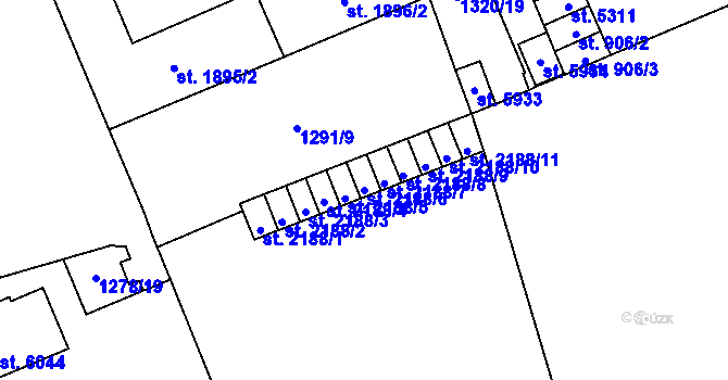 Parcela st. 2188/6 v KÚ Šumperk, Katastrální mapa