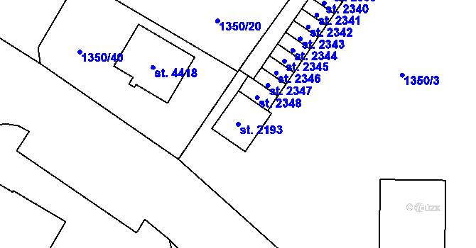 Parcela st. 2193 v KÚ Šumperk, Katastrální mapa