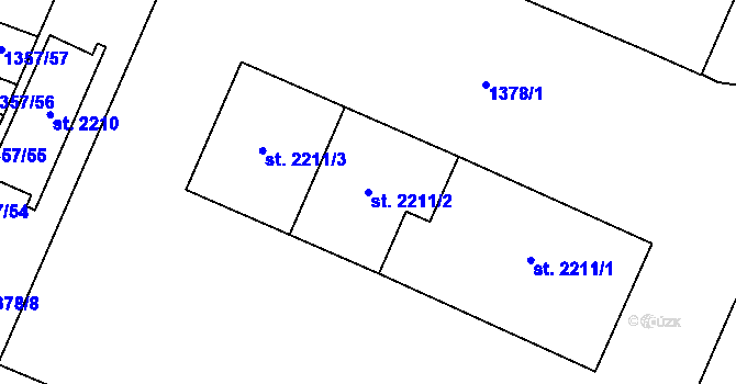 Parcela st. 2211/2 v KÚ Šumperk, Katastrální mapa