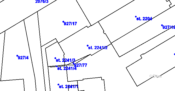 Parcela st. 2241/2 v KÚ Šumperk, Katastrální mapa
