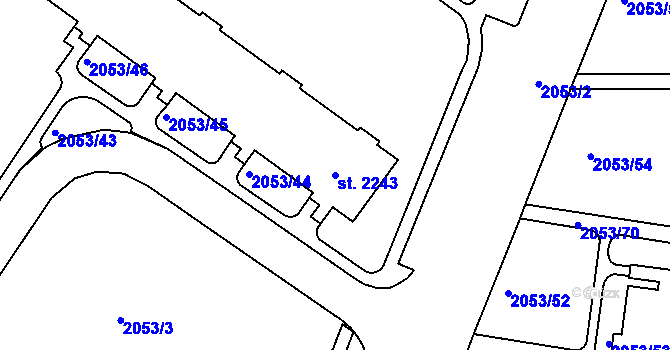 Parcela st. 2243 v KÚ Šumperk, Katastrální mapa