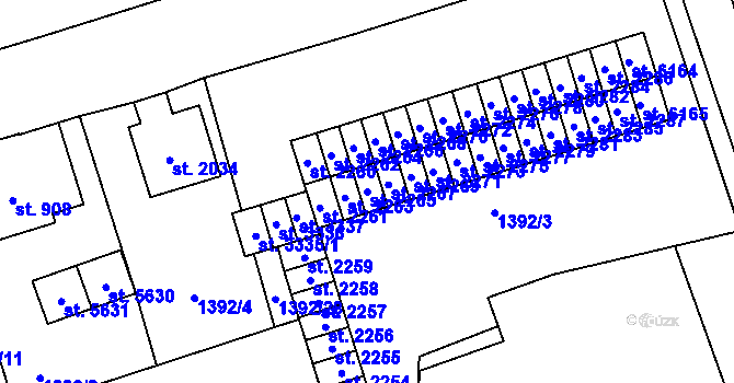 Parcela st. 2265 v KÚ Šumperk, Katastrální mapa