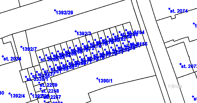 Parcela st. 2279 v KÚ Šumperk, Katastrální mapa