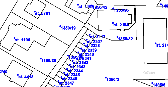 Parcela st. 2338 v KÚ Šumperk, Katastrální mapa