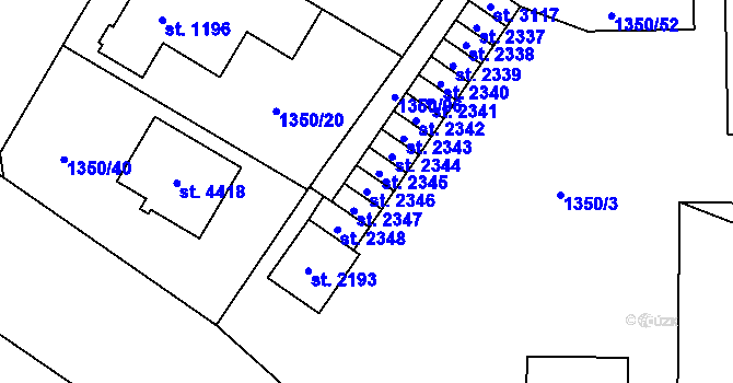 Parcela st. 2346 v KÚ Šumperk, Katastrální mapa