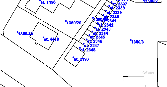 Parcela st. 2347 v KÚ Šumperk, Katastrální mapa
