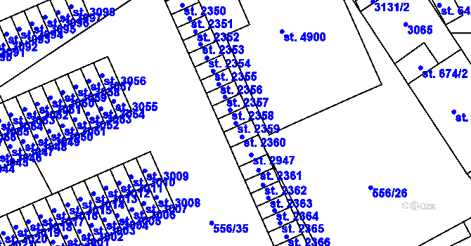 Parcela st. 2359 v KÚ Šumperk, Katastrální mapa