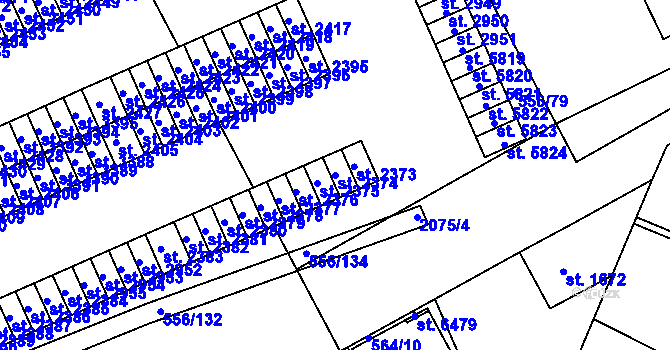 Parcela st. 2374 v KÚ Šumperk, Katastrální mapa