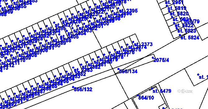 Parcela st. 2378 v KÚ Šumperk, Katastrální mapa