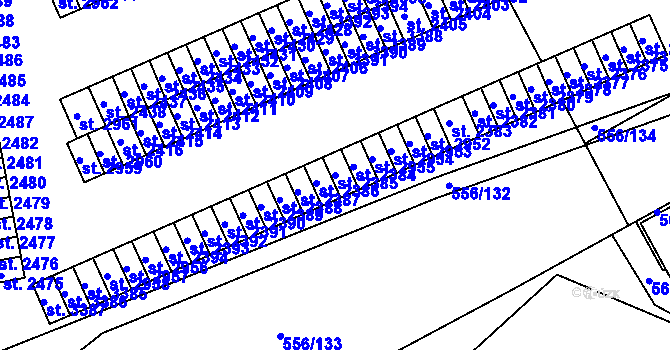 Parcela st. 2385 v KÚ Šumperk, Katastrální mapa