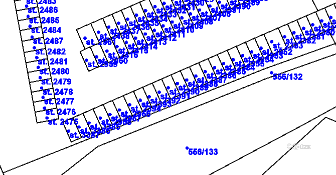 Parcela st. 2390 v KÚ Šumperk, Katastrální mapa