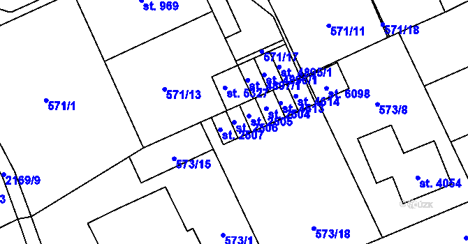 Parcela st. 2506 v KÚ Šumperk, Katastrální mapa