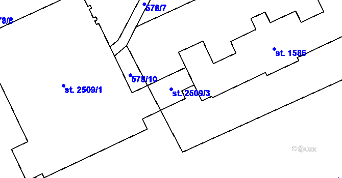 Parcela st. 2509/3 v KÚ Šumperk, Katastrální mapa