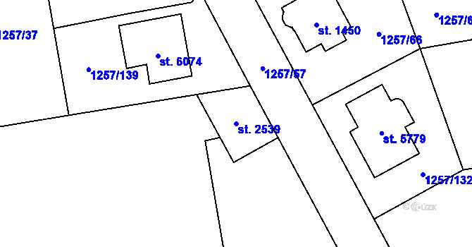 Parcela st. 2539 v KÚ Šumperk, Katastrální mapa