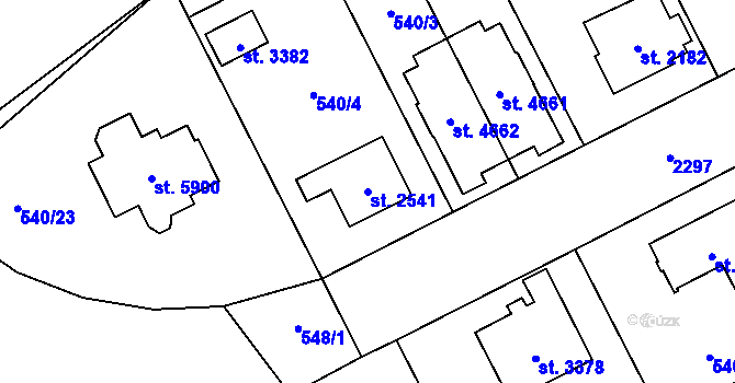 Parcela st. 2541 v KÚ Šumperk, Katastrální mapa