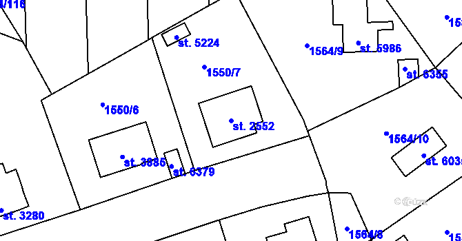 Parcela st. 2552 v KÚ Šumperk, Katastrální mapa