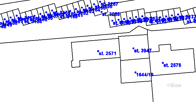 Parcela st. 2571 v KÚ Šumperk, Katastrální mapa