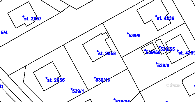 Parcela st. 2658 v KÚ Šumperk, Katastrální mapa