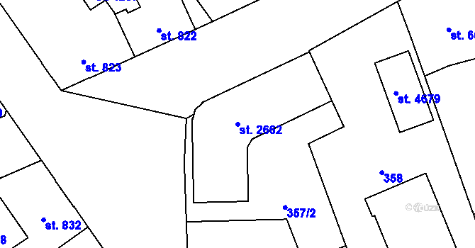 Parcela st. 2662 v KÚ Šumperk, Katastrální mapa