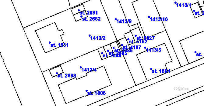 Parcela st. 2684 v KÚ Šumperk, Katastrální mapa