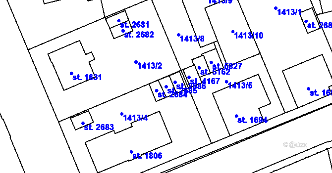 Parcela st. 2685 v KÚ Šumperk, Katastrální mapa