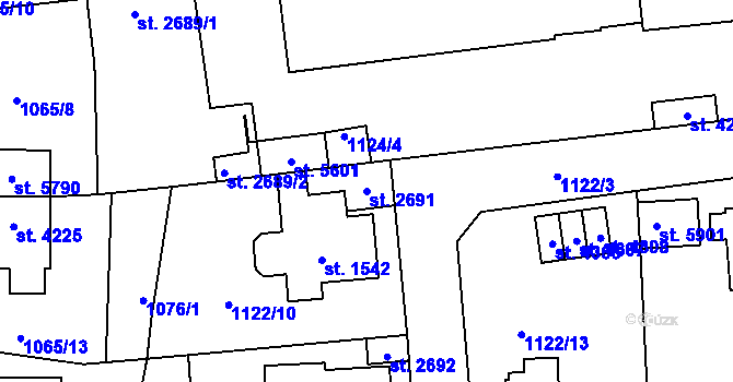 Parcela st. 2691 v KÚ Šumperk, Katastrální mapa