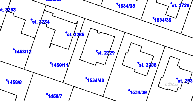 Parcela st. 2729 v KÚ Šumperk, Katastrální mapa