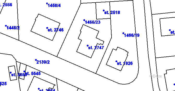 Parcela st. 2747 v KÚ Šumperk, Katastrální mapa