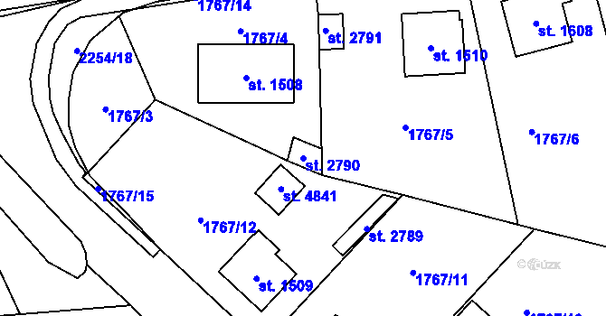 Parcela st. 2790 v KÚ Šumperk, Katastrální mapa