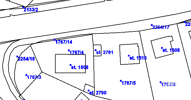Parcela st. 2791 v KÚ Šumperk, Katastrální mapa