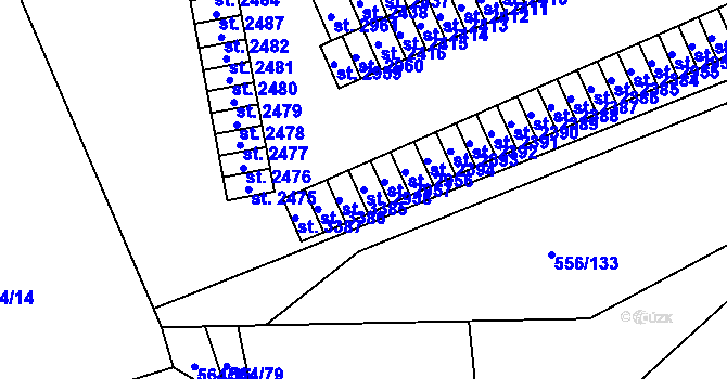 Parcela st. 2958 v KÚ Šumperk, Katastrální mapa