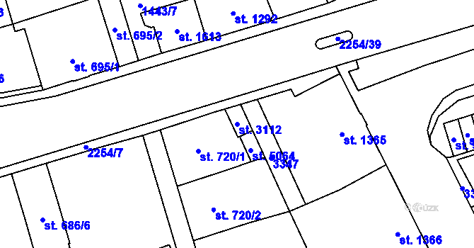 Parcela st. 3112 v KÚ Šumperk, Katastrální mapa
