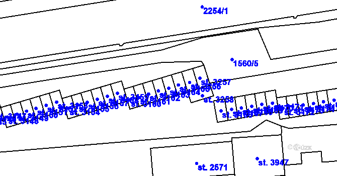 Parcela st. 3164 v KÚ Šumperk, Katastrální mapa