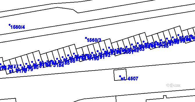 Parcela st. 3193 v KÚ Šumperk, Katastrální mapa