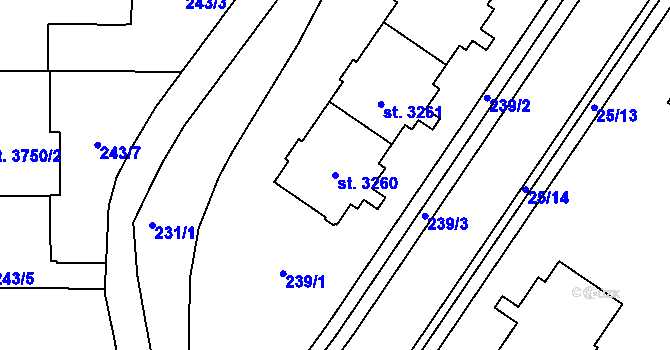Parcela st. 3260 v KÚ Šumperk, Katastrální mapa