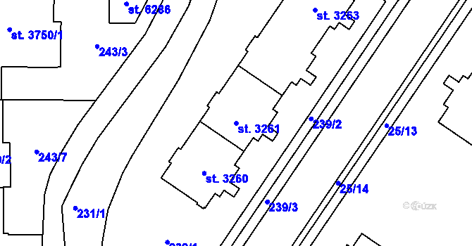 Parcela st. 3261 v KÚ Šumperk, Katastrální mapa