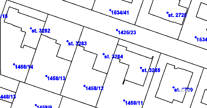 Parcela st. 3284 v KÚ Šumperk, Katastrální mapa