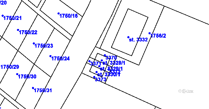 Parcela st. 3328/2 v KÚ Šumperk, Katastrální mapa