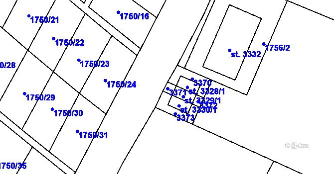 Parcela st. 3329/2 v KÚ Šumperk, Katastrální mapa