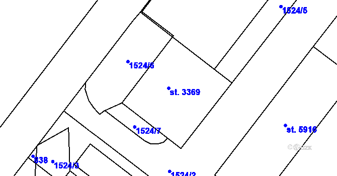Parcela st. 3369 v KÚ Šumperk, Katastrální mapa