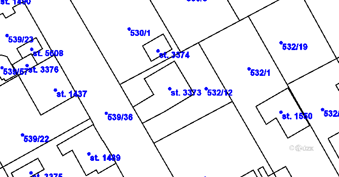 Parcela st. 3373 v KÚ Šumperk, Katastrální mapa