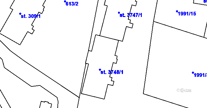 Parcela st. 3748/1 v KÚ Šumperk, Katastrální mapa