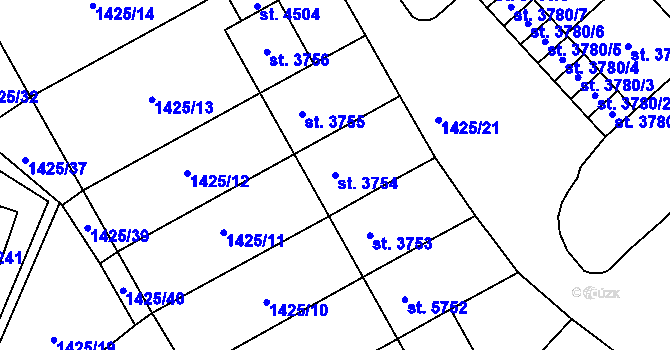 Parcela st. 3754 v KÚ Šumperk, Katastrální mapa