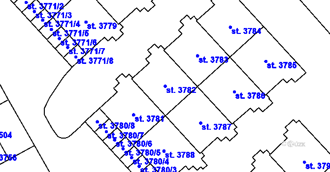 Parcela st. 3782 v KÚ Šumperk, Katastrální mapa