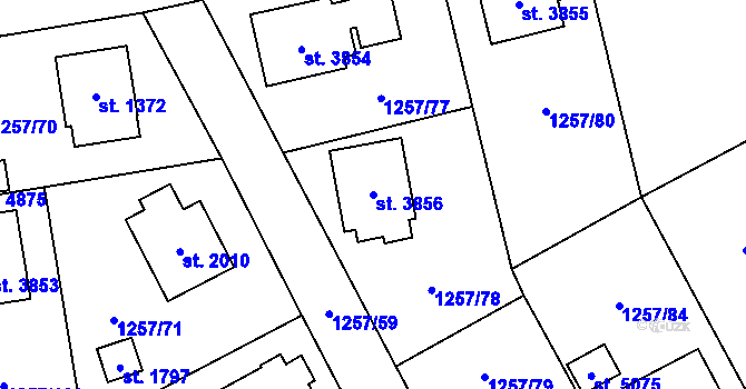Parcela st. 3856 v KÚ Šumperk, Katastrální mapa