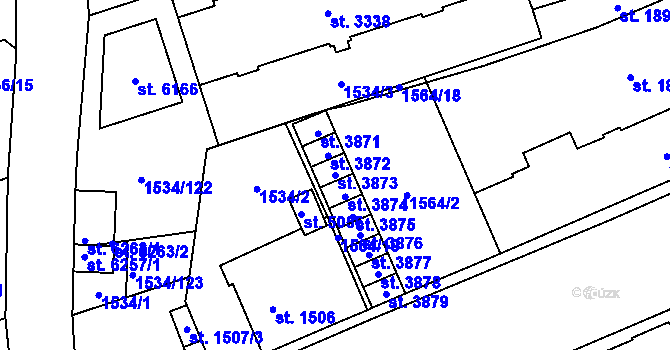 Parcela st. 3873 v KÚ Šumperk, Katastrální mapa