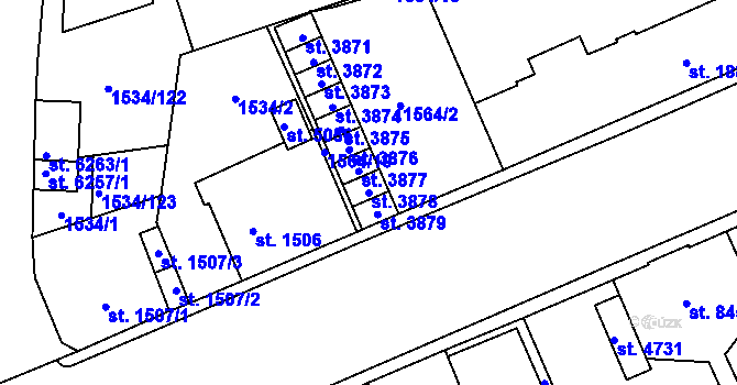 Parcela st. 3878 v KÚ Šumperk, Katastrální mapa