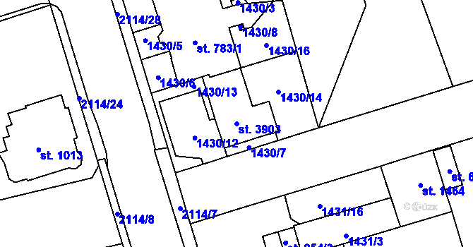 Parcela st. 3903 v KÚ Šumperk, Katastrální mapa