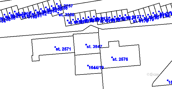 Parcela st. 3947 v KÚ Šumperk, Katastrální mapa